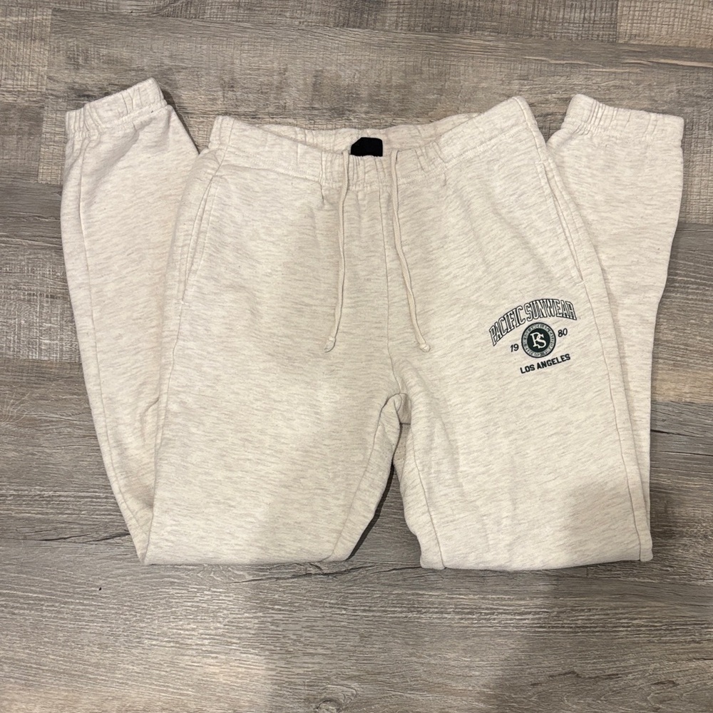Pacific Sunwear Light Gray Joggers with Logo